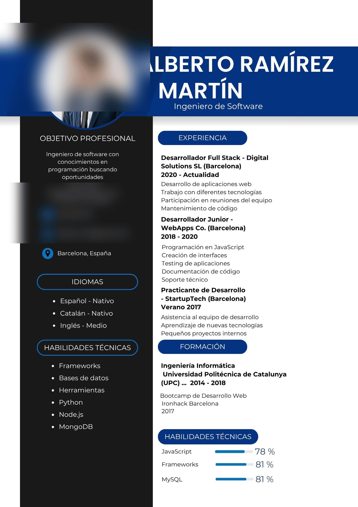 CV Antes - Ingeniero Software